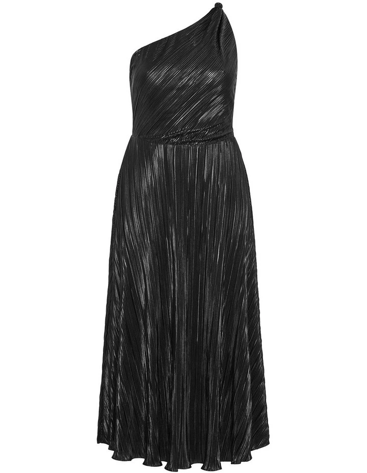 Kamila One Shoulder Metallic Dress in Black image 3