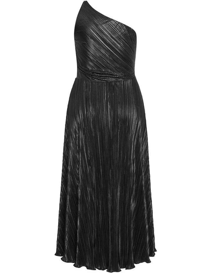 Kamila One Shoulder Metallic Dress in Black image 4