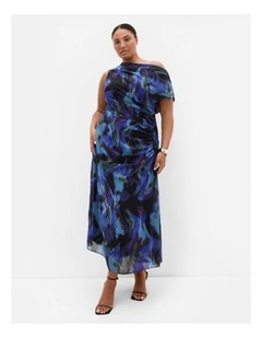 Haze Print Maxi Dress in Blue