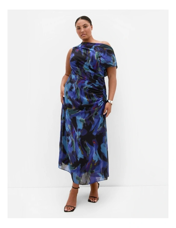 Haze Print Maxi Dress in Blue image 1