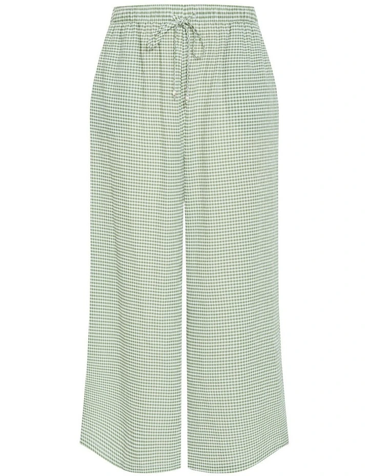 Gingham Wide Leg Pant in Soft Sage image 3
