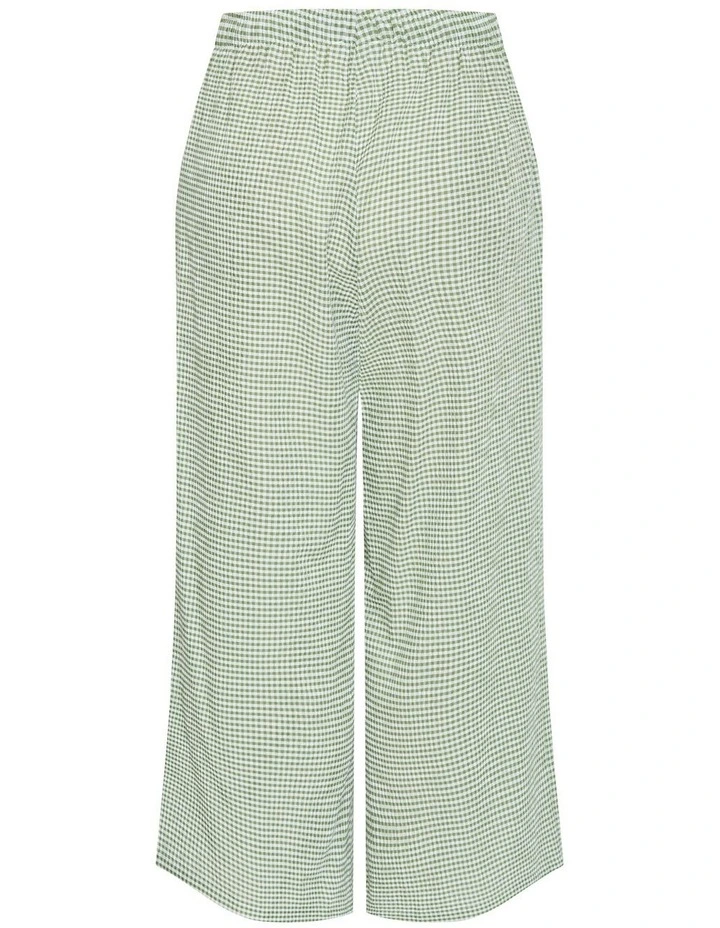 Gingham Wide Leg Pant in Soft Sage image 4