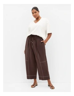 Relaxed Barrel Leg Pant in Espresso