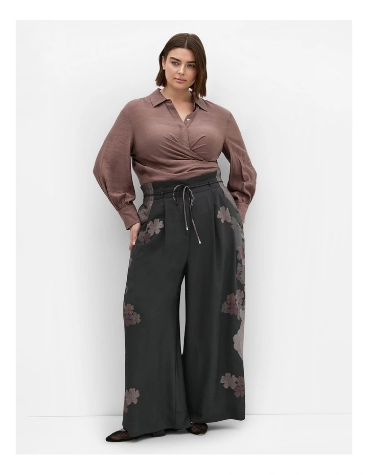 Eternal Side Print Wide Pant in Black image 1