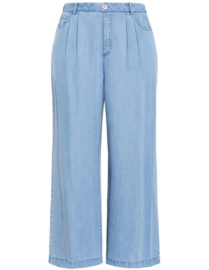 Evani Soft Denim Wide Leg Pant in Light Wash image 3