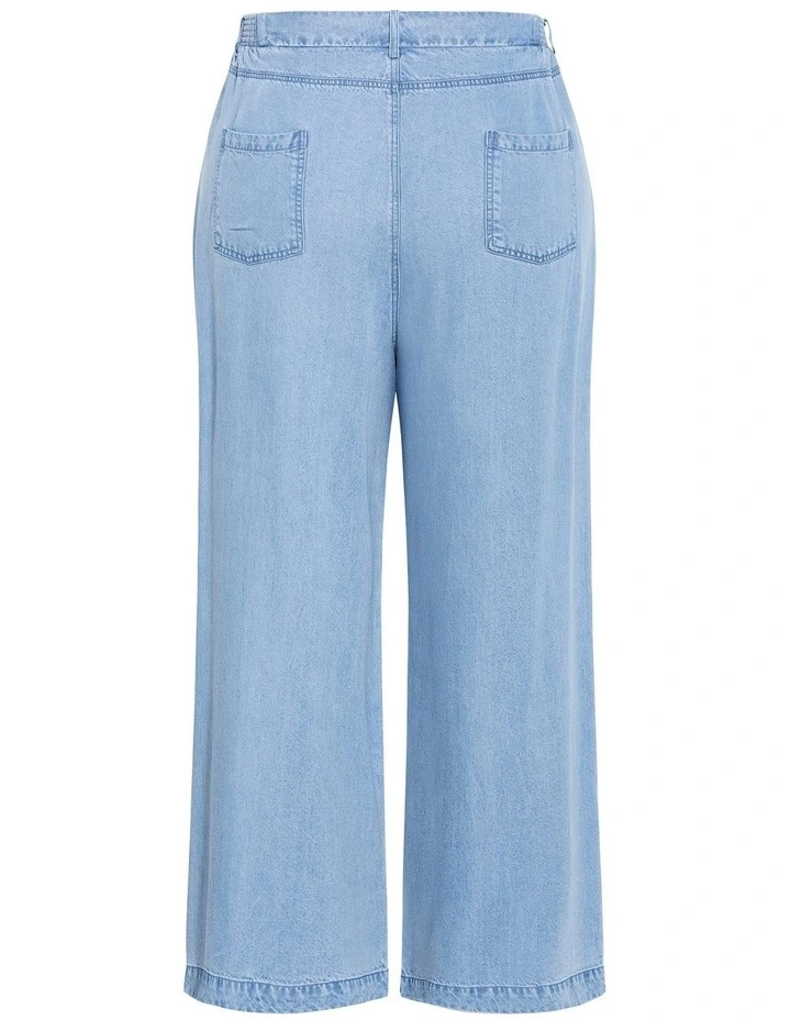 Evani Soft Denim Wide Leg Pant in Light Wash image 4