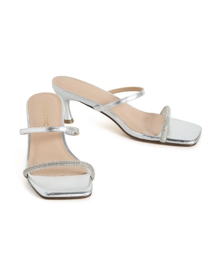 Wide Fit Keira Heel in Silver image 5