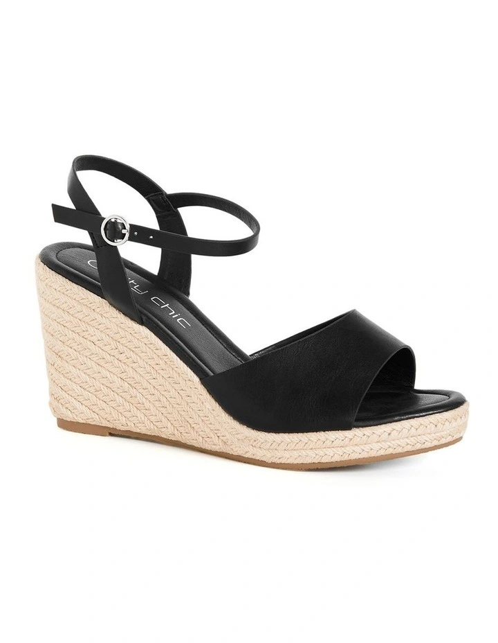 Wide Fit Suki Wedge in Black image 1