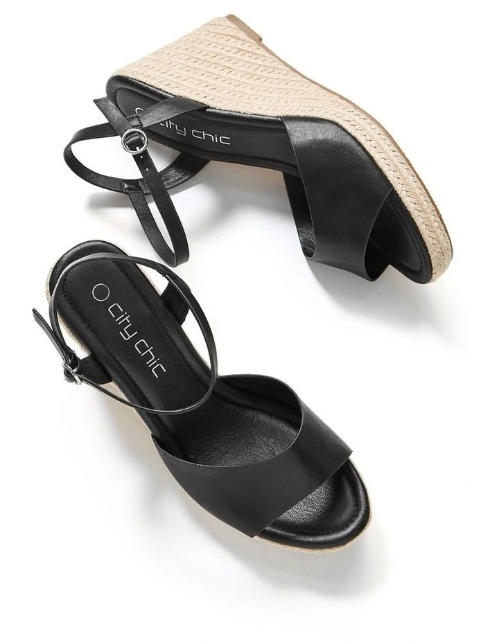 Wide Fit Suki Wedge in Black image 6