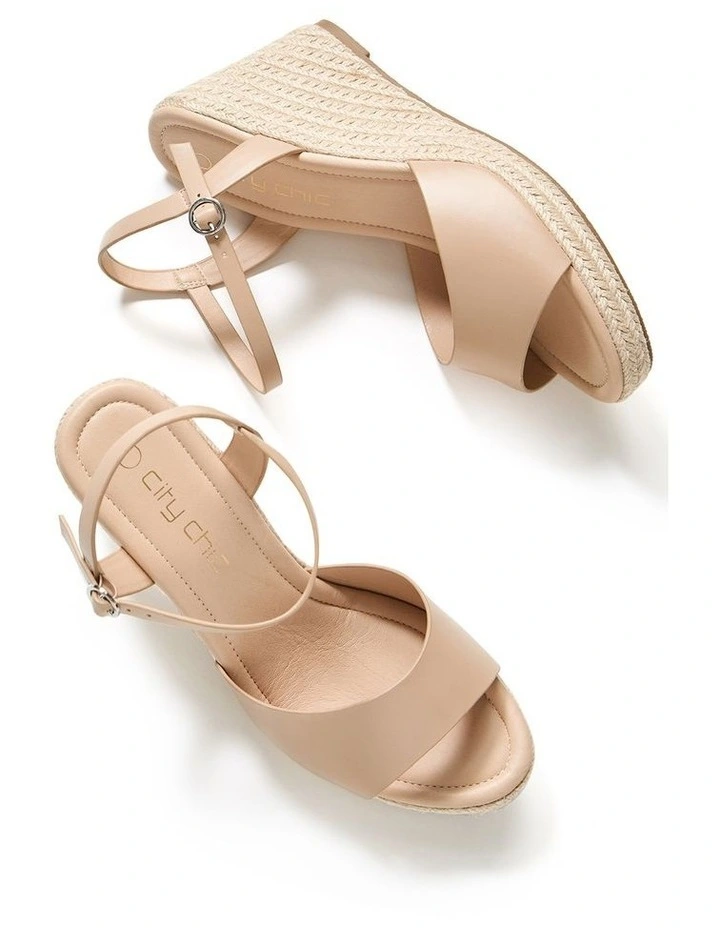 Wide Fit Suki Wedge in Nude image 6