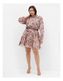Maddie instinct Print Mini Dress in Latte