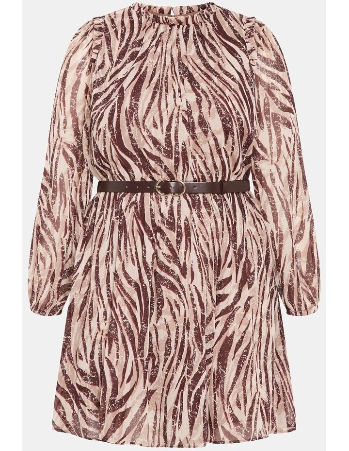 Maddie instinct Print Mini Dress in Latte image 3