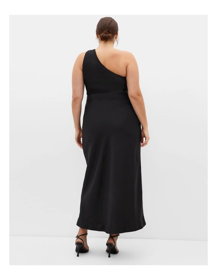 Joy One Shoulder Maxi Dress in Black image 2