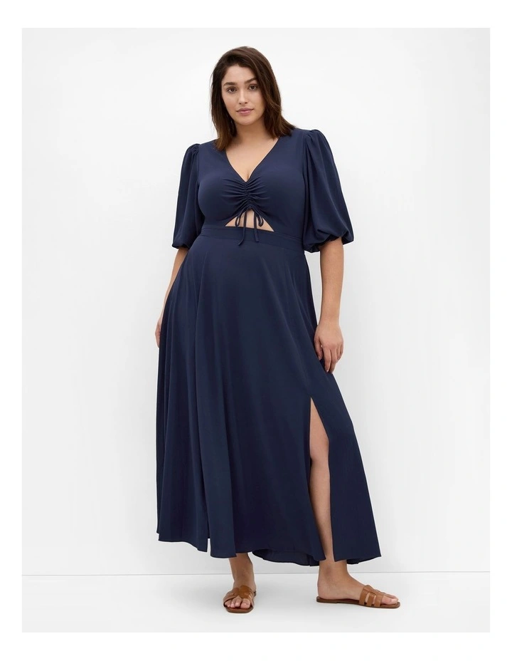 Jolene V-Neck Maxi Dress in Navy image 1