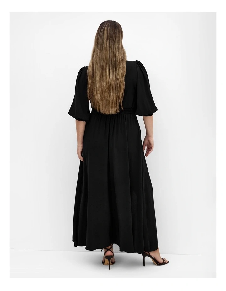 Jolene V-Neck Maxi Dress in Black image 2