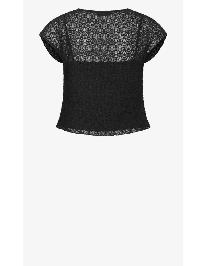 Brie Lace Knit Top in Black image 4