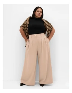 Abbigail Wide Leg Pant in Beige