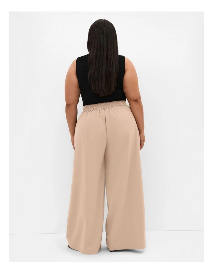 Abbigail Wide Leg Pant in Beige image 2