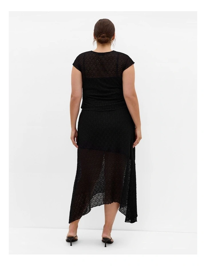 Brie Lace Knit Skirt in Black image 2