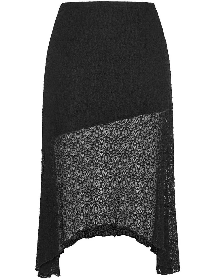 Brie Lace Knit Skirt in Black image 3