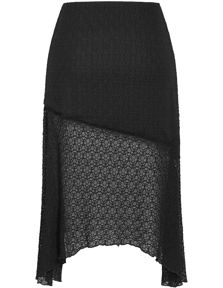 Brie Lace Knit Skirt in Black image 4