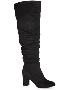 Wide Fit Raquel Knee Boot in Black