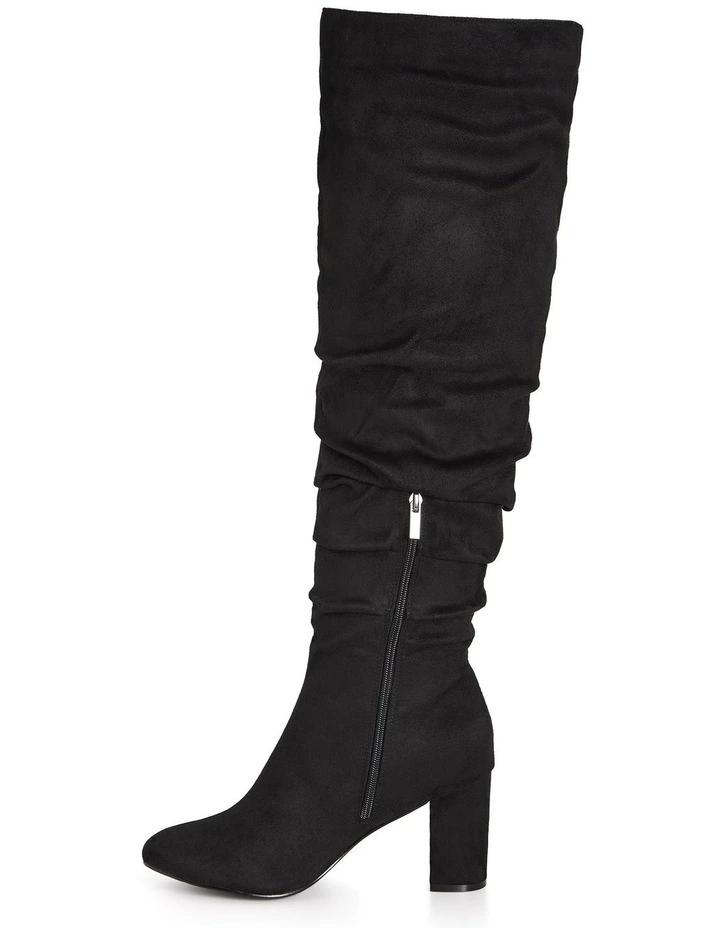 Wide Fit Raquel Knee Boot in Black image 3