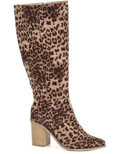 Wide Fit Wild Leopard Boot in Leopard Print