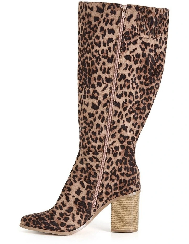 Wide Fit Wild Leopard Boot in Leopard Print image 3
