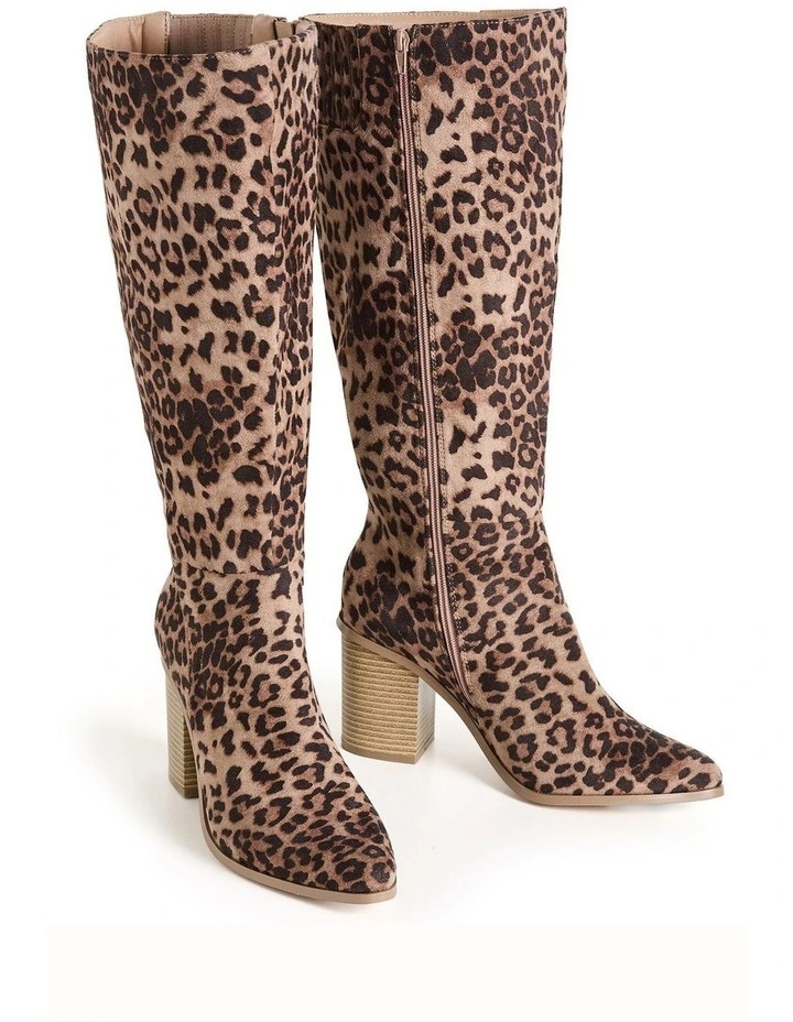 Wide Fit Wild Leopard Boot in Leopard Print image 5
