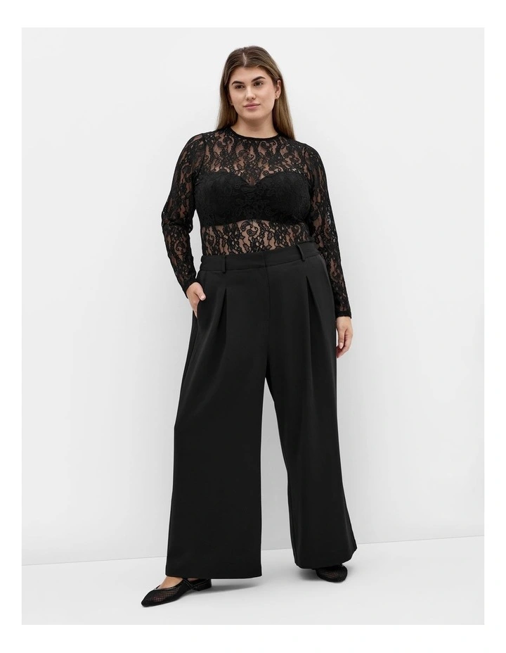 Jordan Wide Leg Petite Pant in Black image 1