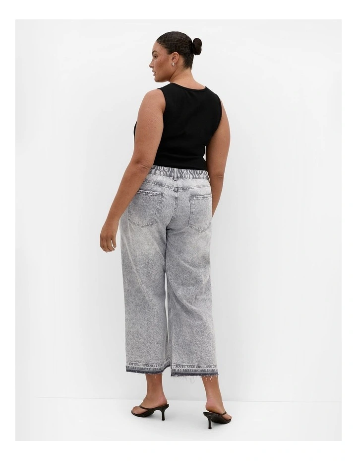 Harley Fit Wide Leg Crop Jean in Grey wash image 2