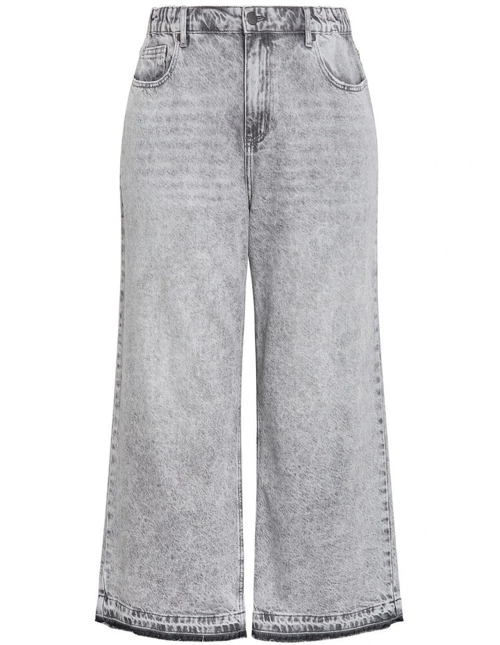 Harley Fit Wide Leg Crop Jean in Grey wash image 3