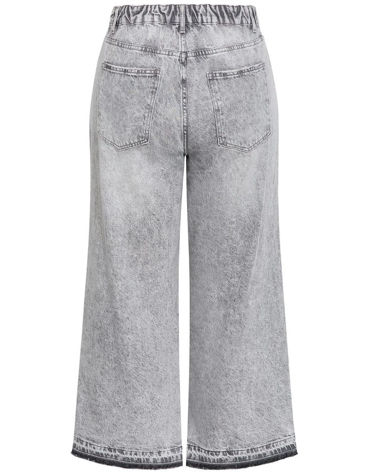 Harley Fit Wide Leg Crop Jean in Grey wash image 4