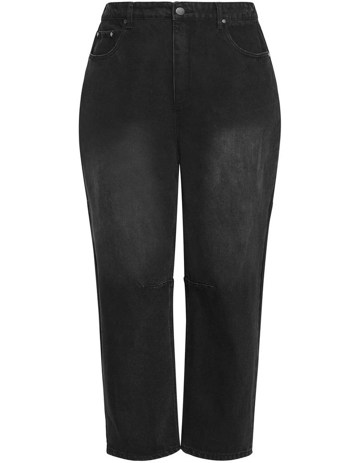 Harley Fit Brooke Barrel Jean in Black wash image 3