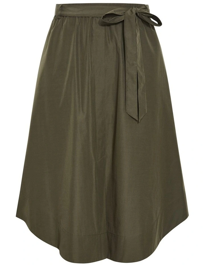 Ally Midi Skirt in Khaki image 3