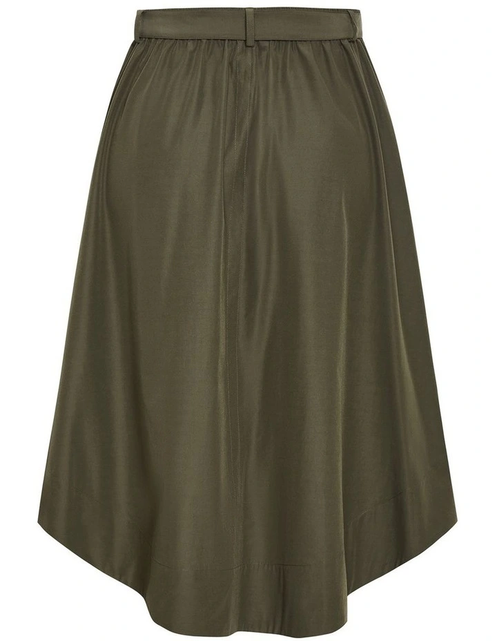 Ally Midi Skirt in Khaki image 4