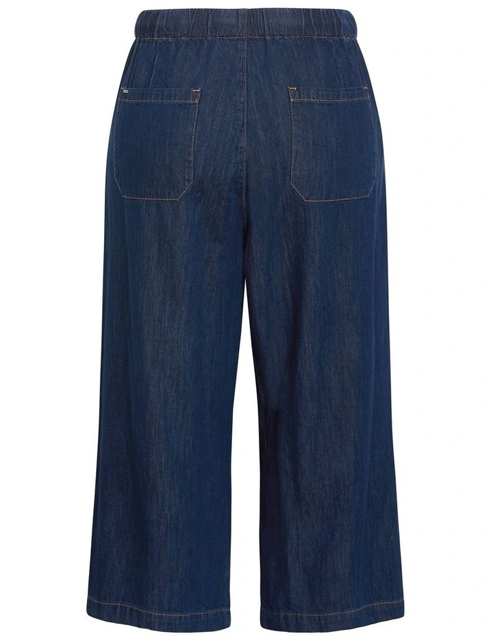 Tiana Cotton Denim Crop Pant in Dark Wash image 4