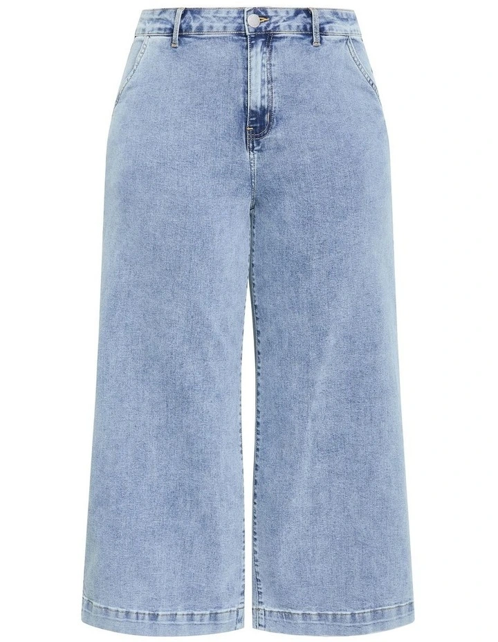 Harley Fit Avery Wide Leg Crop Jean in Mid Wash image 3