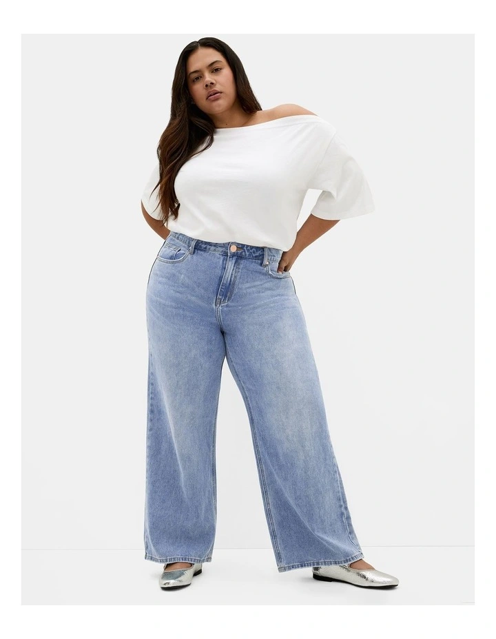 Harley Fit Hallie Wide Leg Jean in Mid wash image 1
