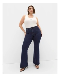 Harley Fit Carla Flare Leg Jean in Dark Wash