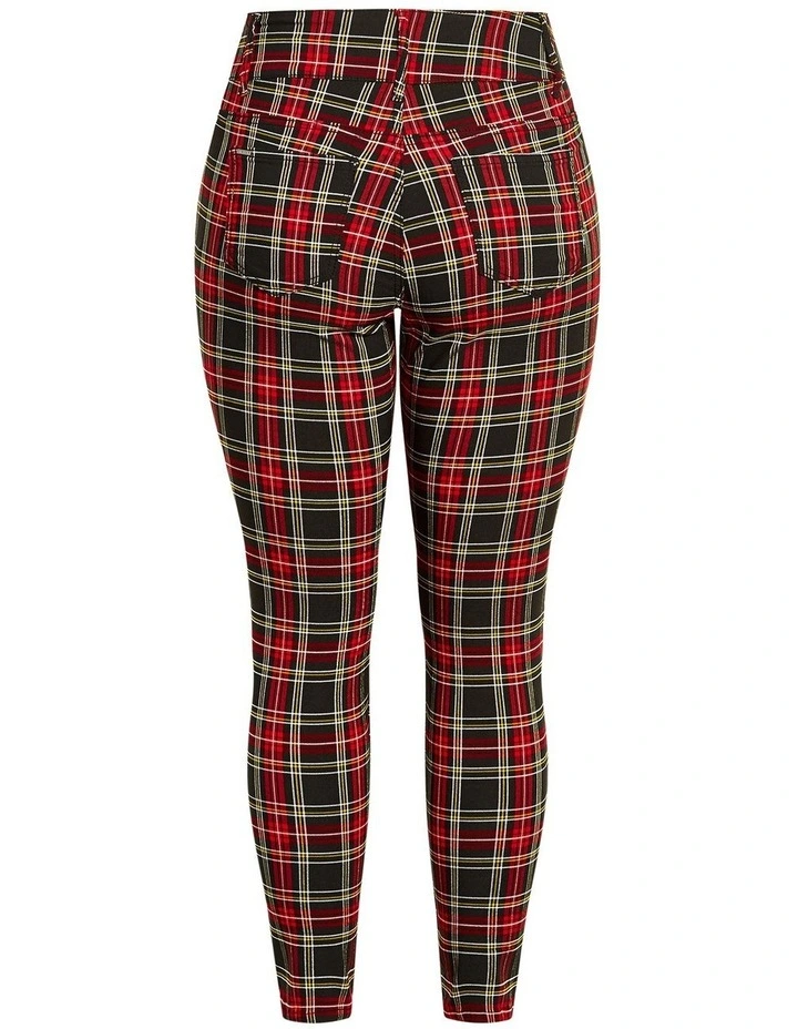 Harley Fit Check Skinny Jean in Black image 4