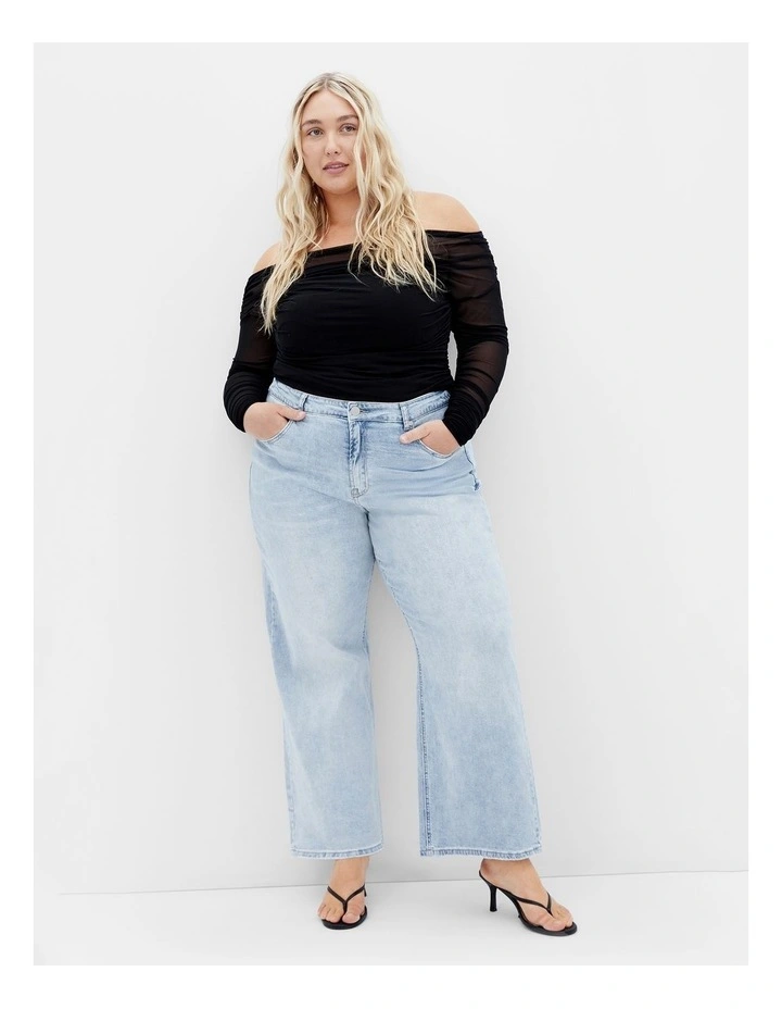 Harley Fit Lora Wide Leg Jean in Light wash image 1