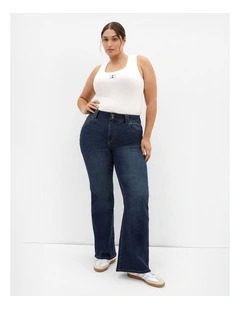 Pia Fit Bootleg Jean in Dark Wash