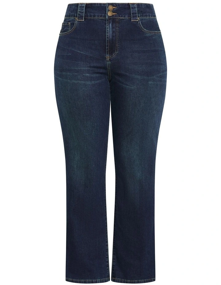 Pia Fit Bootleg Jean in Dark Wash image 4
