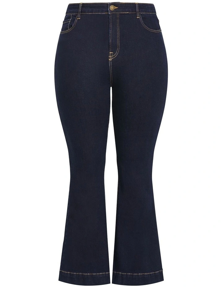 Asha Fit Jasmin Regular Flare Leg Jean in Dark Wash image 3