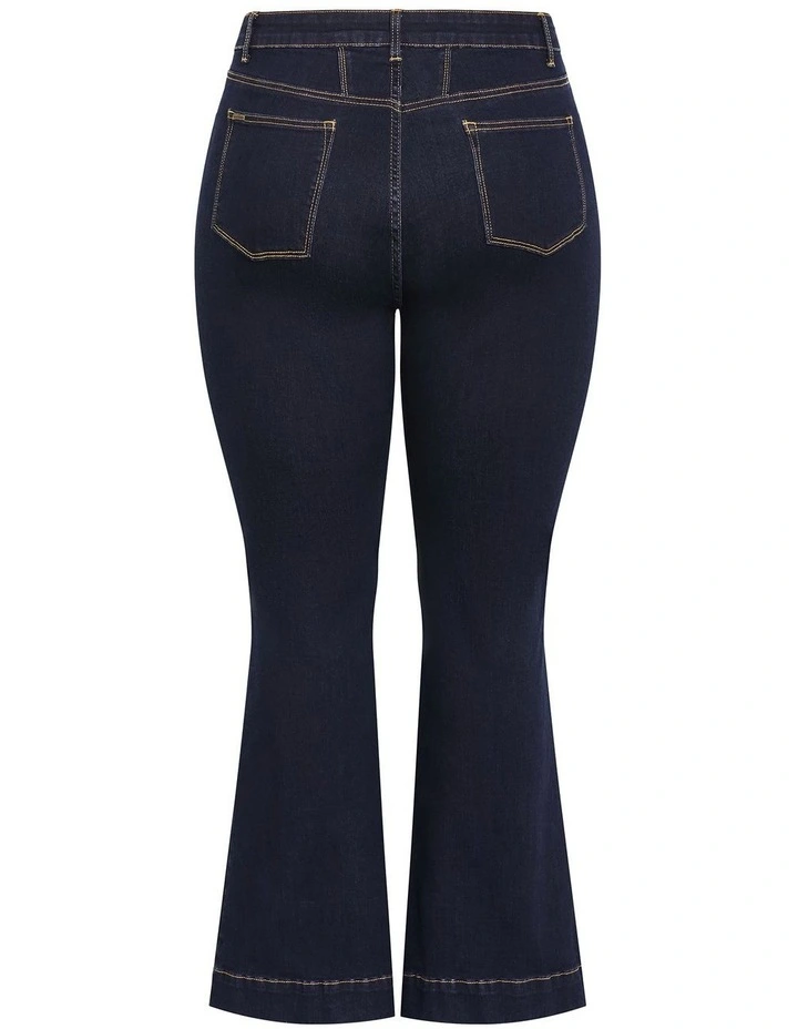 Asha Fit Jasmin Regular Flare Leg Jean in Dark Wash image 4