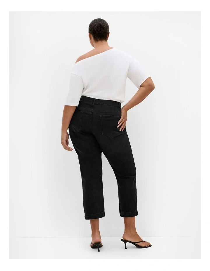 Harley Fit Kenia Straight Jean in Black Wash image 2