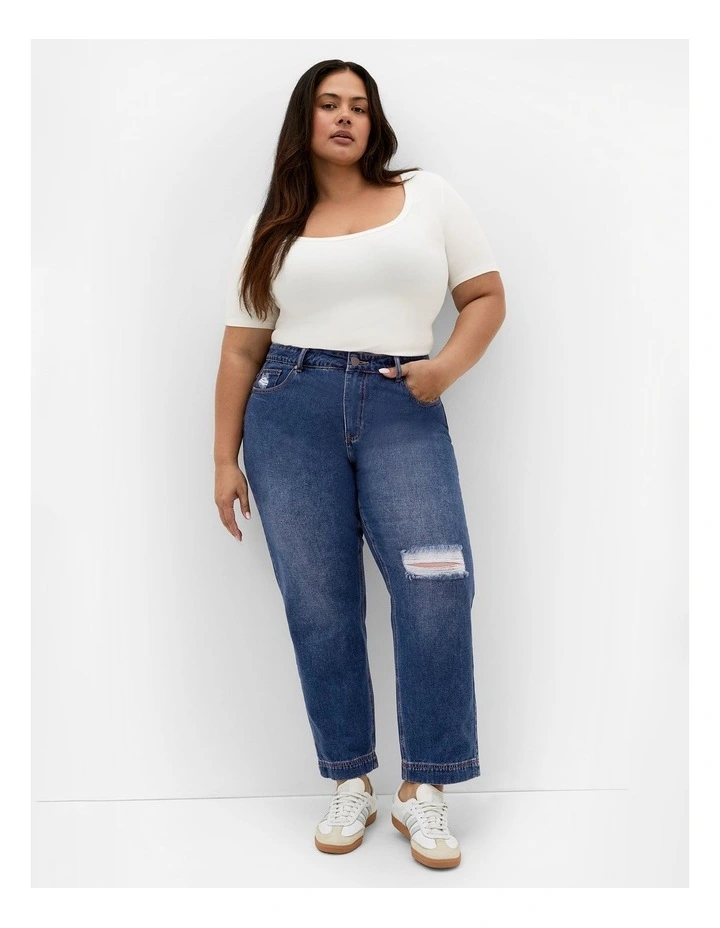 Harley Fit Kenia Straight Jean in Mid Wash image 1