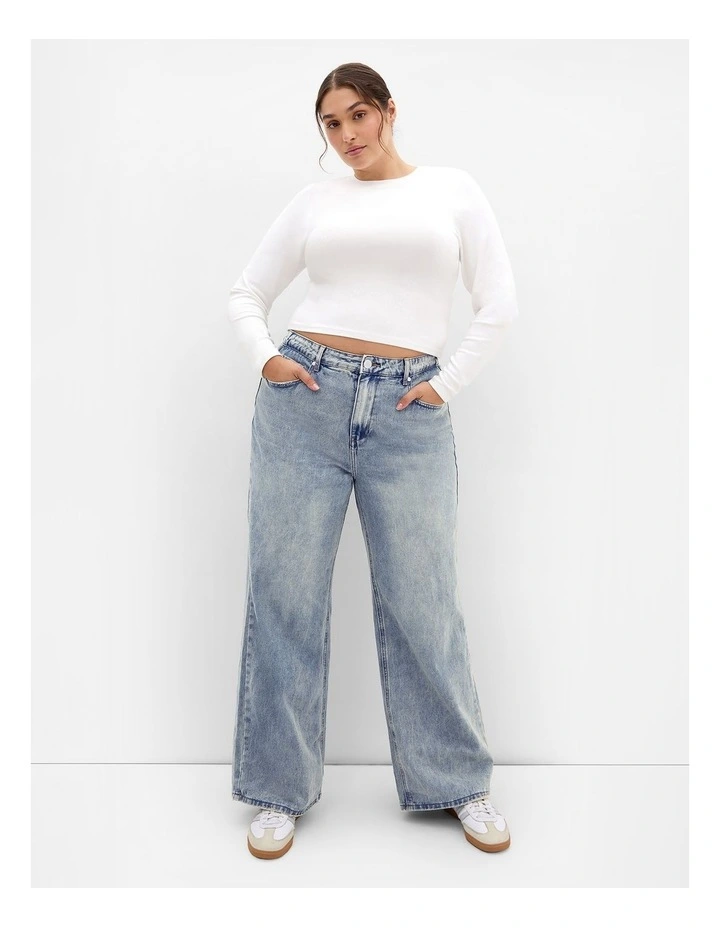 Harley Fit Talia Wide Leg Jean in Mid Wash image 1
